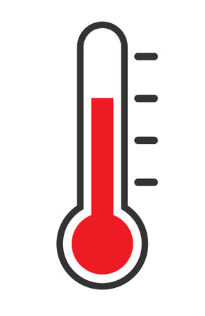 Thermometer and temperature icon material