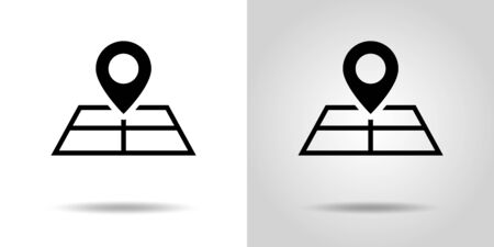 Map and pin icon setのイラスト素材