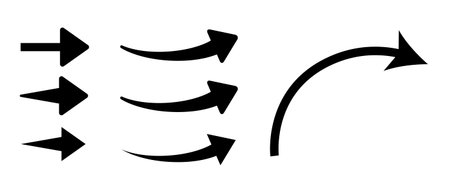 Rising curve arrow icon setのイラスト素材