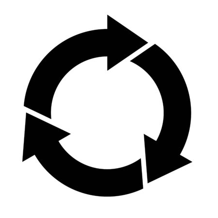Cycle and flowchart arrow icon 3 divisionsのイラスト素材