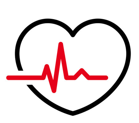 electro-cardiogram line rhythm and heart shape illustration materialのイラスト素材