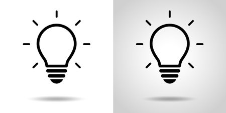 black color Light bulb iconのイラスト素材