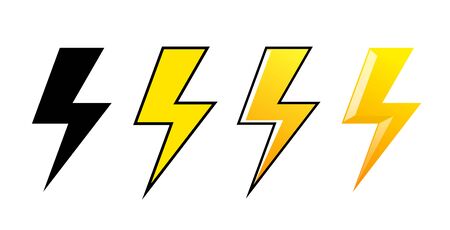 Thunder, Lightning Icon Illustration Setのイラスト素材