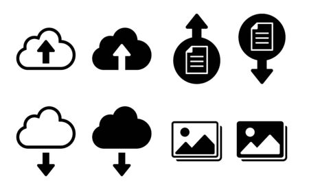 Data and cloud communication icon setのイラスト素材