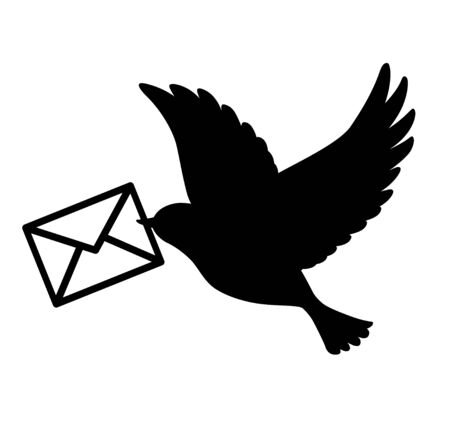 Bird carrying a letter iconのイラスト素材