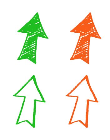 Hand drawn arrow icon setのイラスト素材