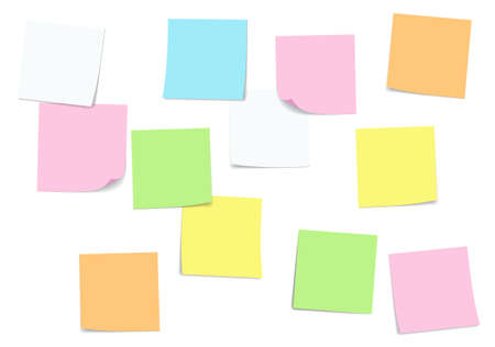 Sticky note and Note paper attachedのイラスト素材