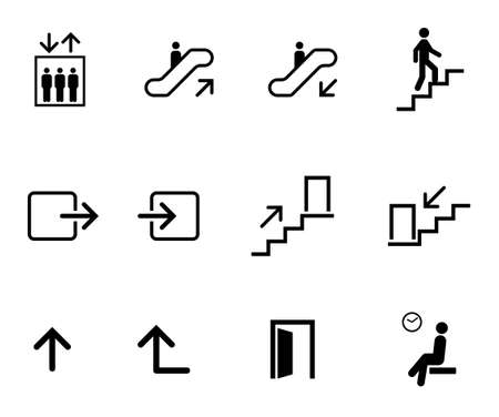 Public icon of such as elevator and escalator, Stairのイラスト素材
