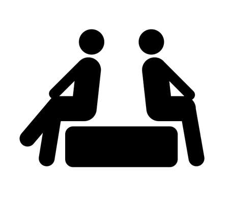 Public icon of sitting person and lobby imageのイラスト素材