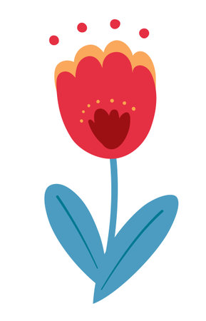 Tulip of Spring Flower Illustration, Hand-painted tasteのイラスト素材