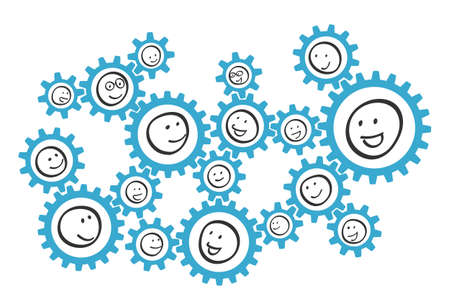 Diagram of the mechanism by combining gearsのイラスト素材