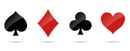 Playing card hearts, diamonds, spades, cluboo marksのイラスト素材