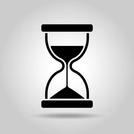 Hourglass icon with background (Monochrome)のイラスト素材