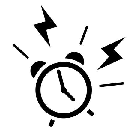 Alarm clock icon with ringing bellのイラスト素材