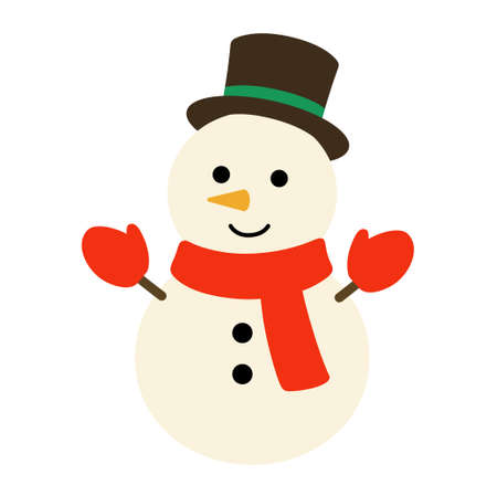 Illustration of a snowman wearing a hatのイラスト素材