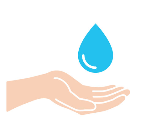 Palm and water drop iconのイラスト素材