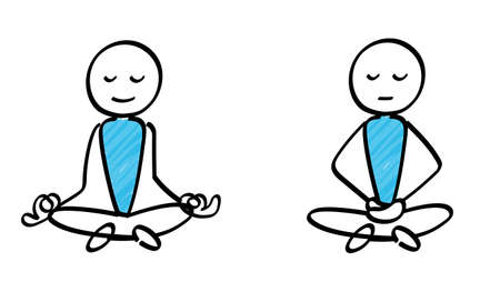 Stickman meditating in meditation setのイラスト素材