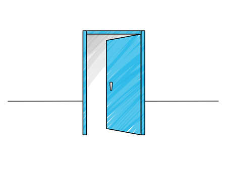 Illustration of an opening doorのイラスト素材