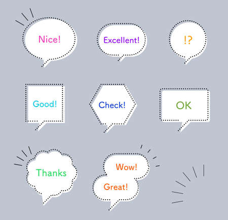 Colorful speech balloon and comment design setのイラスト素材