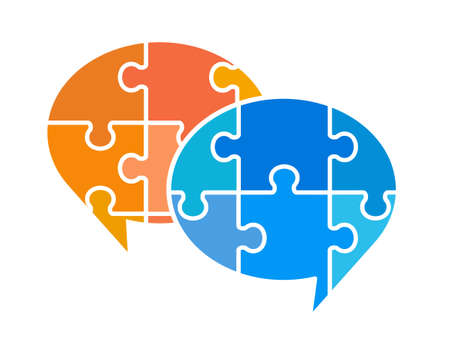 Puzzle speech balloon icon setのイラスト素材