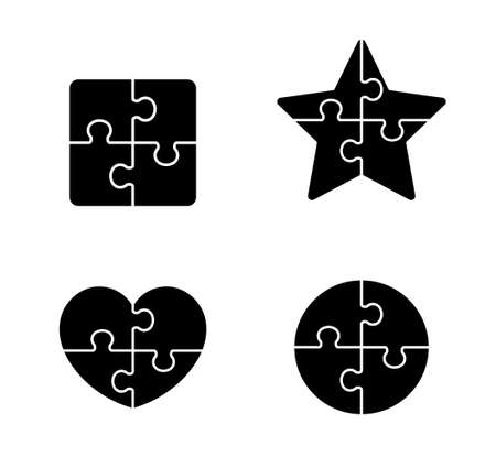Shape icon by combination of puzzleのイラスト素材