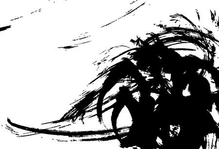 Japanese style background material with ink and brushのイラスト素材