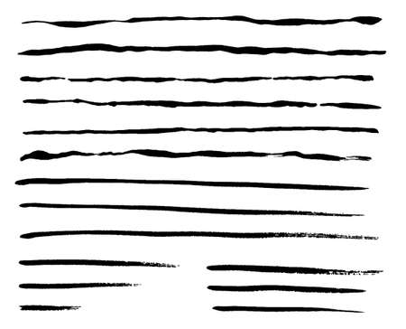 Japanese style line of brush with Grange texture setのイラスト素材