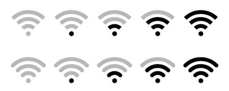 Variation set of radio wave mark of wifiのイラスト素材