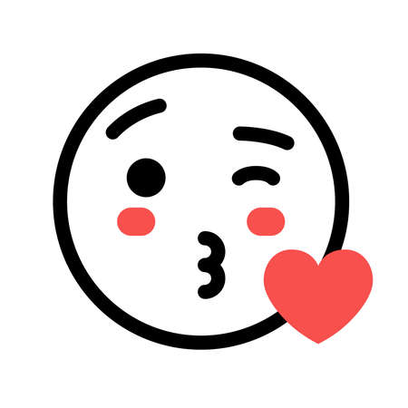 Smiley icon with favorite emotion and heartのイラスト素材