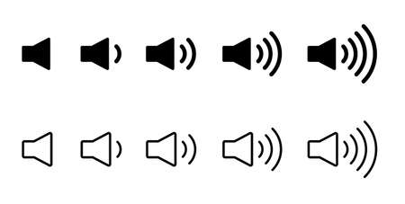 Speaker volume icon variation setのイラスト素材