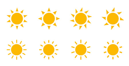 Shining sun vector icon Variation setのイラスト素材