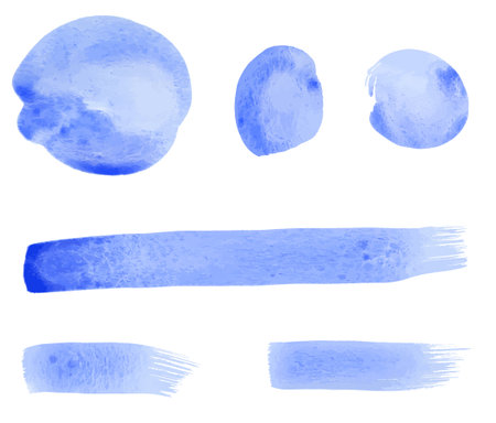 Smudged watercolor texture material setの写真素材