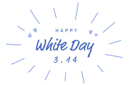 Decorated white day title letter setのイラスト素材