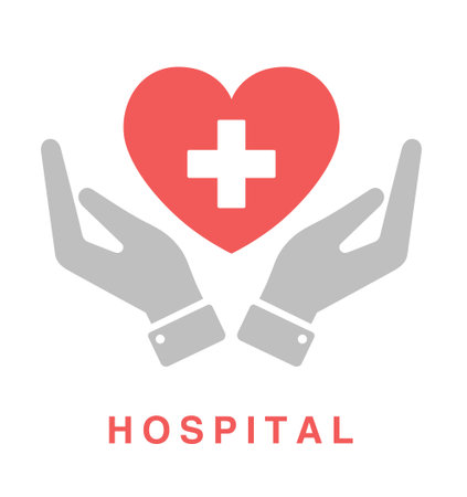 Icon of hand holding a Cross heartのイラスト素材