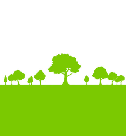 Background material by scenery of green treesのイラスト素材