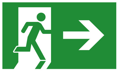 Emergency exit and arrow icon material by vectorのイラスト素材