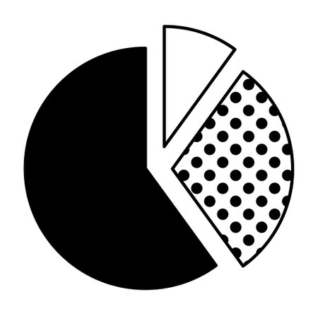 monochrome Pie chart design setのイラスト素材