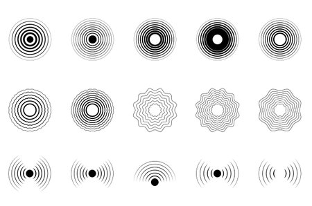 Icon such as radio wave, sound and radarのイラスト素材