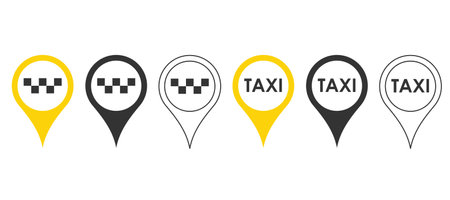 Map pointer and taxi iconのイラスト素材