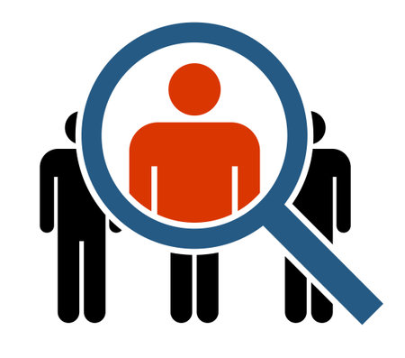 Loupe and person icon materialのイラスト素材