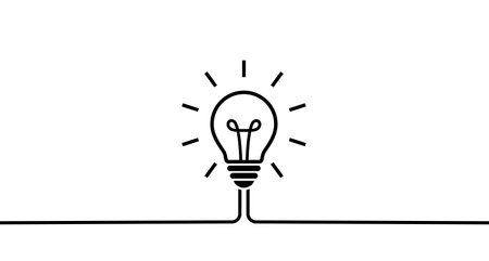 lit light bulb metaphor iconのイラスト素材