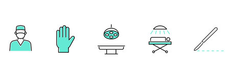Medical and surgery simple icon setのイラスト素材