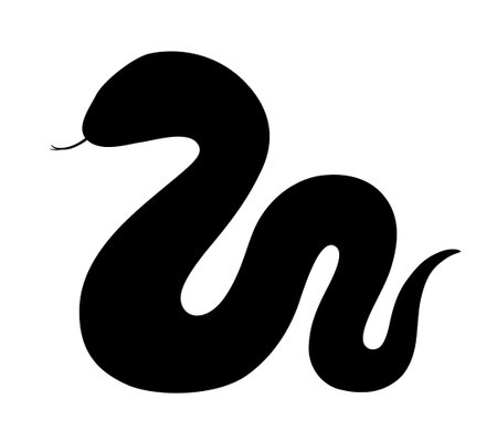 Illustration material by silhouette of snakeの写真素材