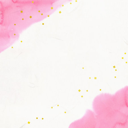 background frame of Japanese paper and Pink watercolor textureの写真素材