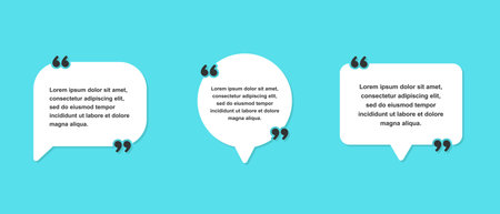 Emphasized speech bubble with quotation mark setのイラスト素材