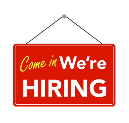 we are hiring sign icon materialのイラスト素材