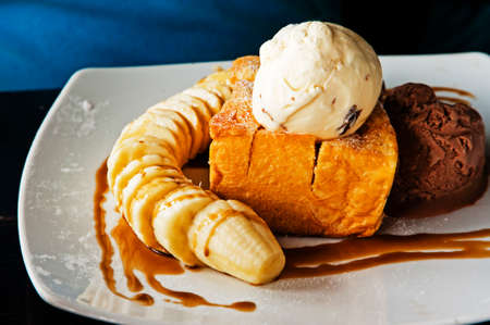 The Bread grilled .Its sweet meal menu.の写真素材