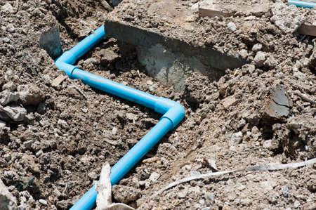 Pipeline on landの写真素材