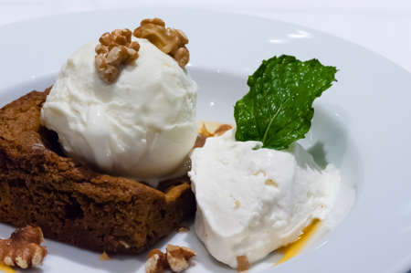 Brownie with icecreamの写真素材