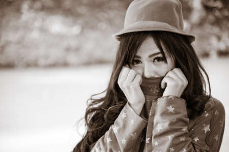 Eyes woman with black and white backgroundの写真素材